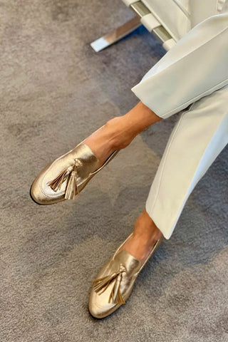 Laurel™ Chic Gold Moccasins
