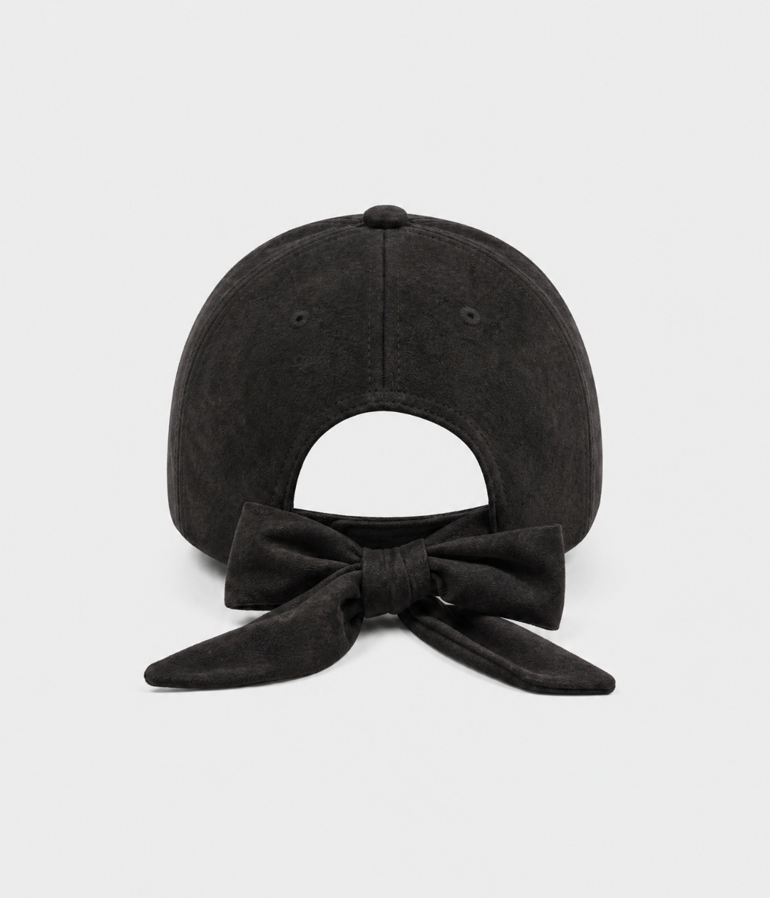 SUEDE BOW CAP.