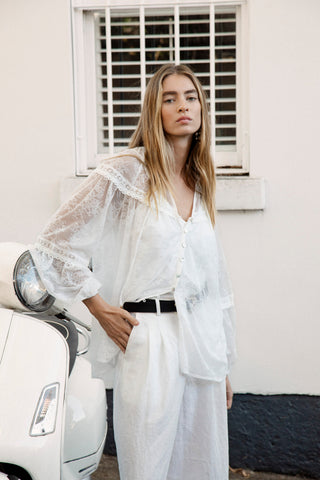 Amour Lace Blouse - White