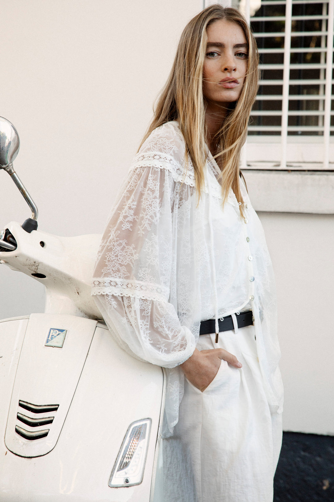 Amour Lace Blouse - White