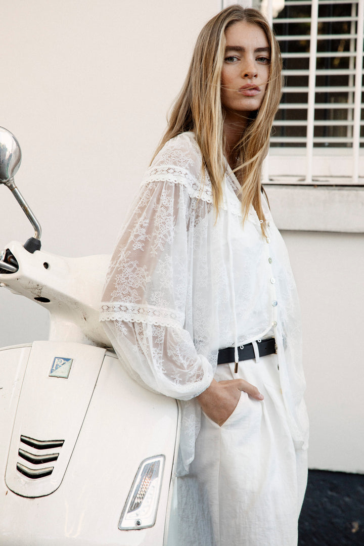 Amour Lace Blouse - White