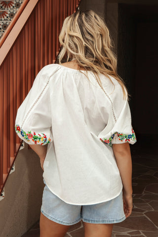 Flower Power Embroidered Top