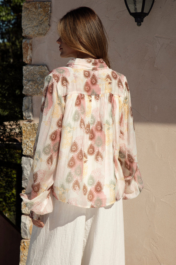 Isla Blouse - Mauve Paisley