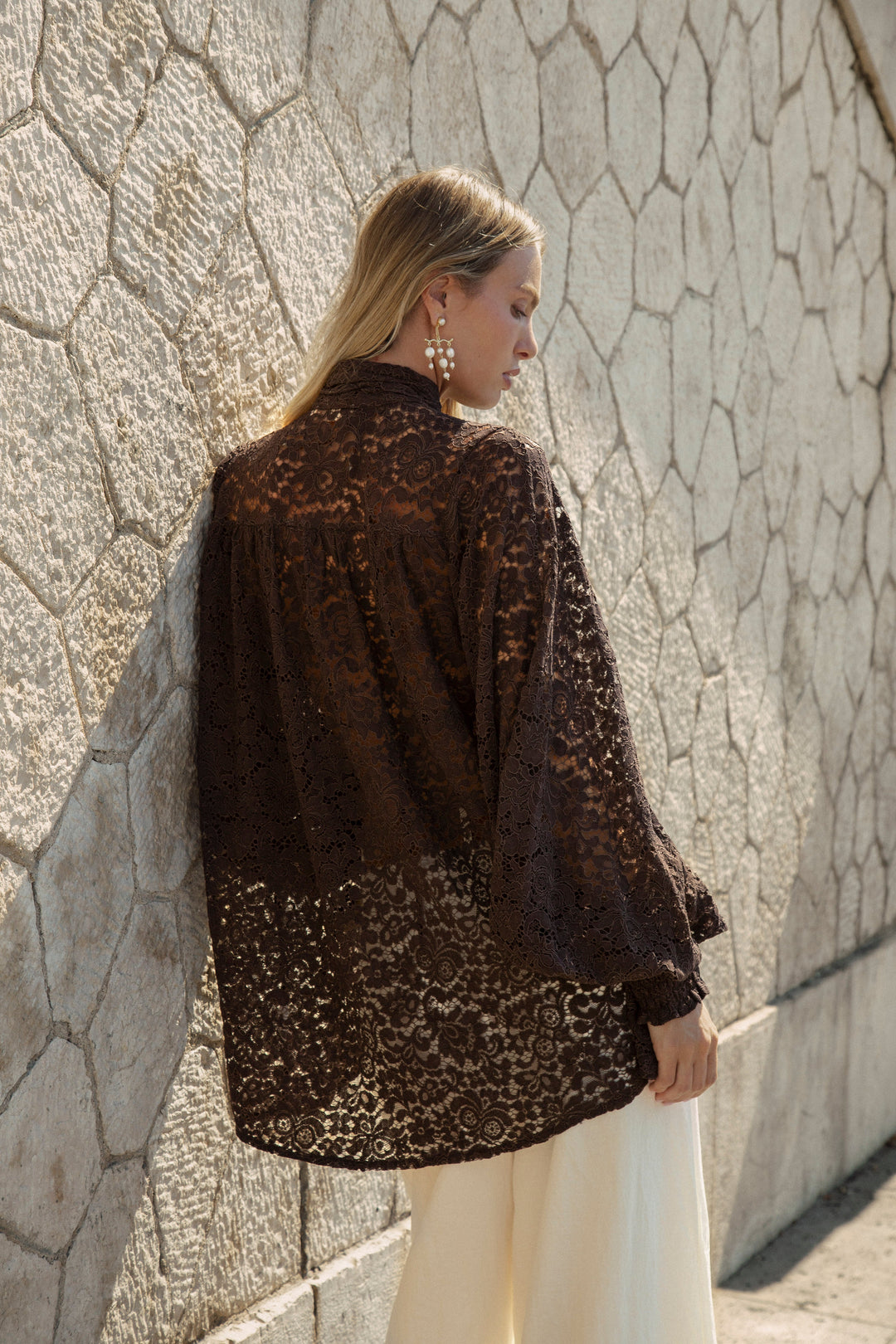 Margot Lace Blouse - Espresso