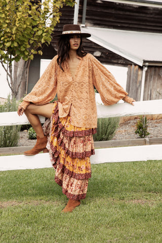 Margot Lace Blouse - Terracotta