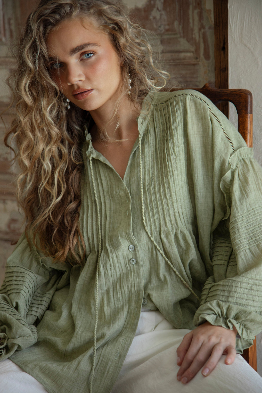 Poppy Blouse - Fern