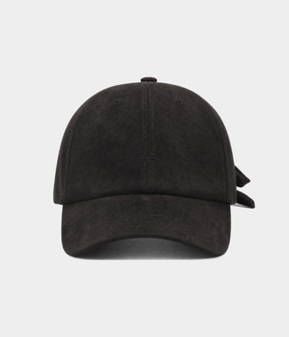 SUEDE BOW CAP.