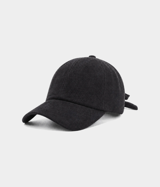 SUEDE BOW CAP.