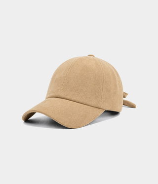 SUEDE BOW CAP.