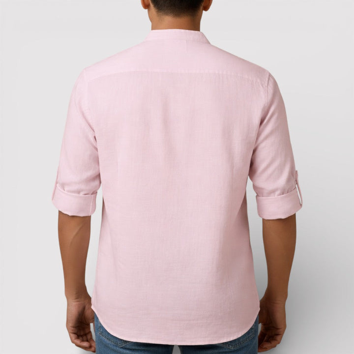 Alex™ | Band Collar Shirt with Sleeve Tabs