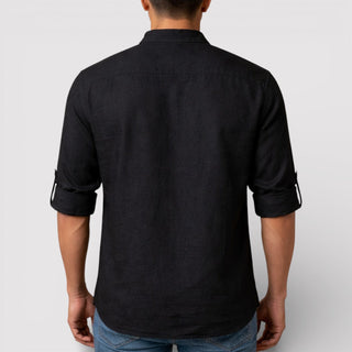 Alex™ | Band Collar Shirt with Sleeve Tabs