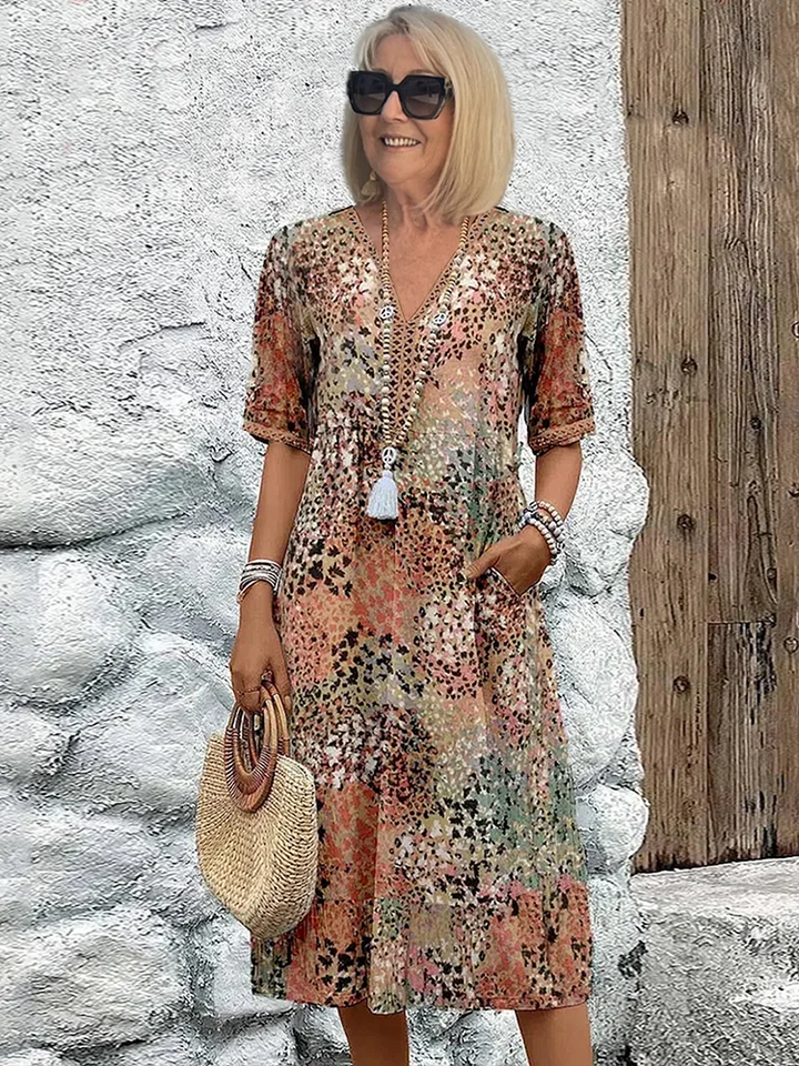 Tracie™ | Printed Tiered Midi Dress