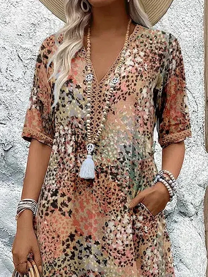 Tracie™ | Printed Tiered Midi Dress