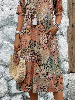 Tracie™ | Printed Tiered Midi Dress