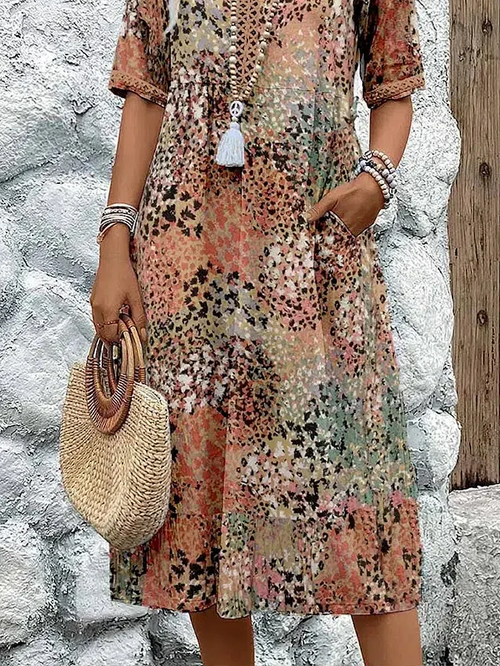 Tracie™ | Printed Tiered Midi Dress