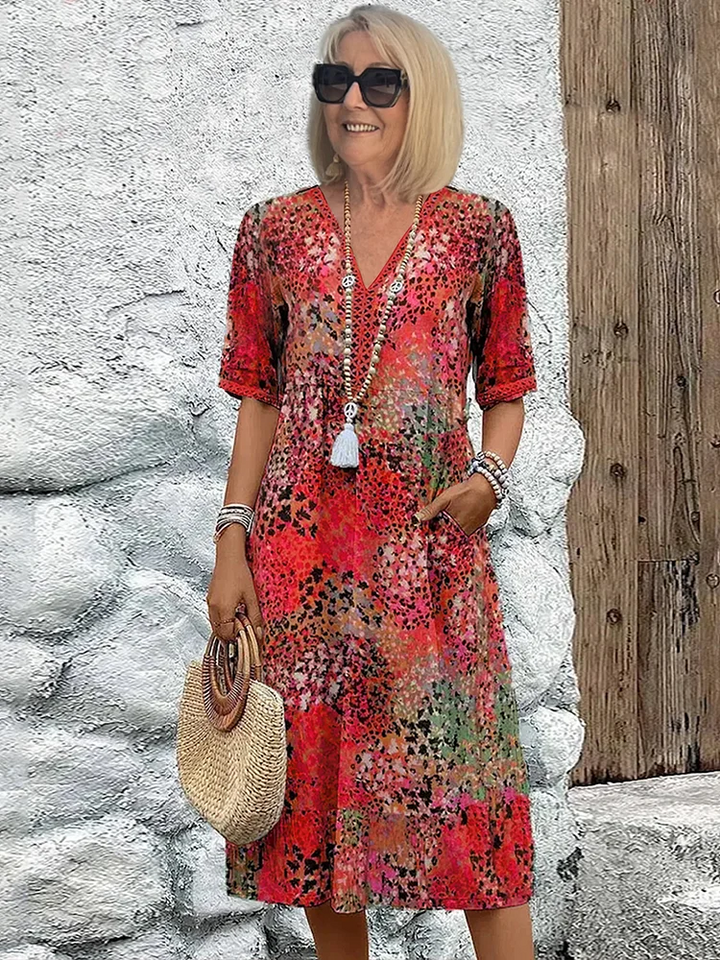 Tracie™ | Printed Tiered Midi Dress
