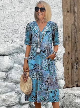 Tracie™ | Printed Tiered Midi Dress