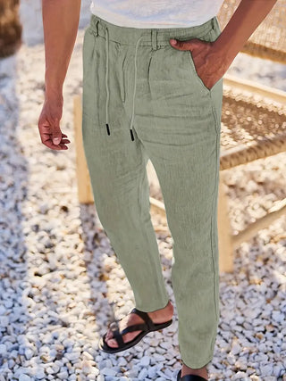 NICHOLS | Wide-Leg Linen Trousers with Drawstring