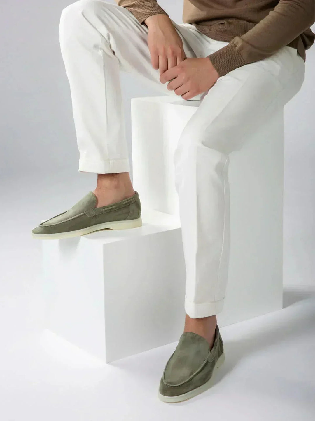Ryan™ | Classic Olive Green Loafers