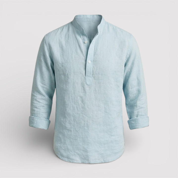Alex™ | Band Collar Shirt with Sleeve Tabs