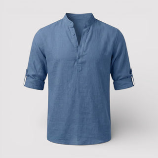 Alex™ | Band Collar Shirt with Sleeve Tabs