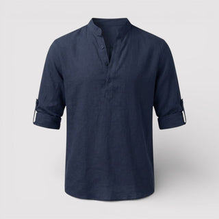 Alex™ | Band Collar Shirt with Sleeve Tabs