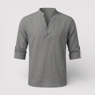 Alex™ | Band Collar Shirt with Sleeve Tabs