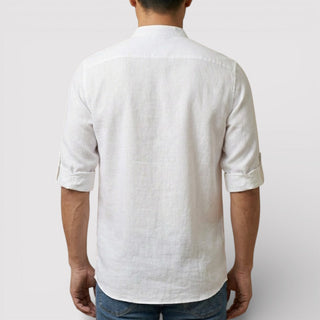 Alex™ | Band Collar Shirt with Sleeve Tabs