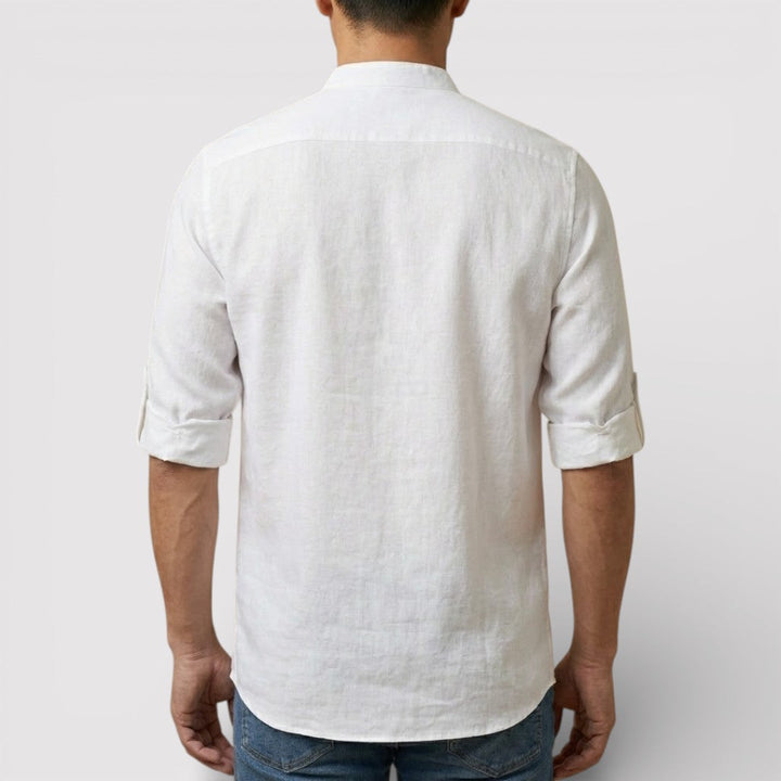 Alex™ | Band Collar Shirt with Sleeve Tabs