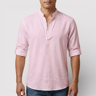 Alex™ | Band Collar Shirt with Sleeve Tabs