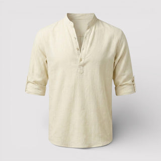 Alex™ | Band Collar Shirt with Sleeve Tabs